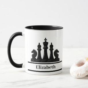 Personalisierte schwarze Schachpartien Tasse