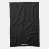 Personalisierte, schwarze, Schlichte, weiße Schrif Geschirrtuch (Vertikal)