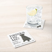 Personalisierte Schwarze Schnauzer-Hundescheidung Rechteckiger Pappuntersetzer (Vor Ort)