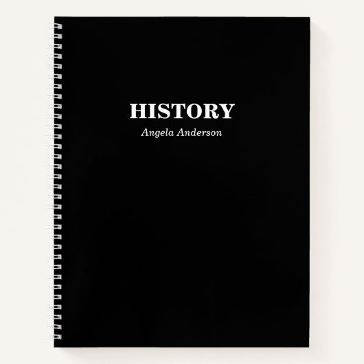 Personalisierte Schwarze Schule Betrifft Spirale Notizblock (Vorderseite)