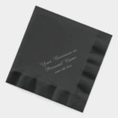 personalisierte schwarze Servietten mit Folie (Links)