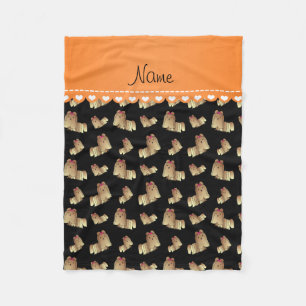 Personalisierte schwarze Shih tzu Namenshunde Fleecedecke