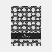 Personalisierte schwarze Sparrennamensvolleyball Fleecedecke (Vorderseite)