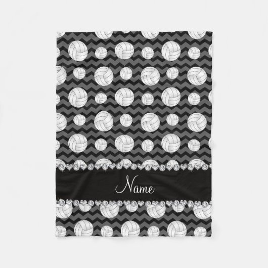 Personalisierte schwarze Sparrennamensvolleyball Fleecedecke (Vorderseite)