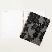 Personalisierte schwarze Spitzenblume elegantes Mo Planer (Anzeige)