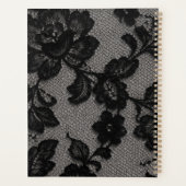 Personalisierte schwarze Spitzenblume elegantes Mo Planer (Rückseite)