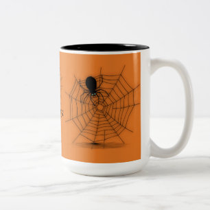 Personalisierte schwarze u. orange zweifarbige tasse