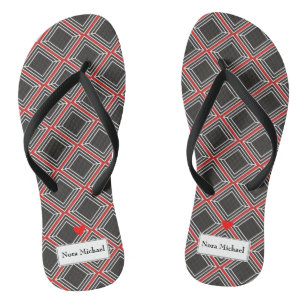 Personalisierte Schwarze u. Rot drehen Reinfälle Badesandalen