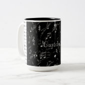 Personalisierte schwarze u. weiße Klavier-Musik Zweifarbige Tasse (Vorderseite Links)