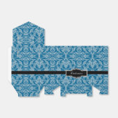 Personalisierte schwarze und Aquamarine Damaskus - Geschenkschachtel (Ungefaltet)