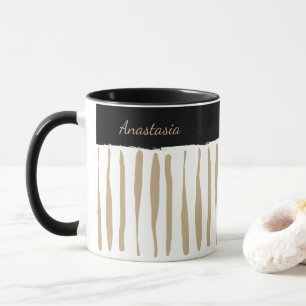 Personalisierte schwarze und goldene künstlerische tasse