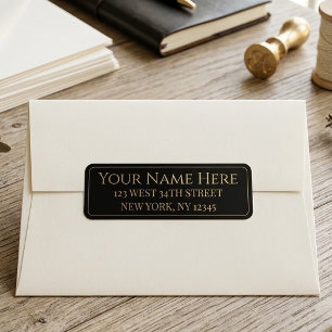 Personalisierte schwarze und goldene Namen- und Ad