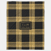 Personalisierte schwarze und goldene Winter-Wurfde Fleecedecke (Vorderseite)