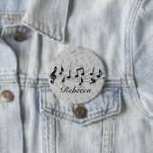 Personalisierte schwarze und graue musikalische button (Beispiel)