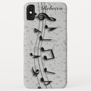 Personalisierte schwarze und graue musikalische iPhone XS max hülle