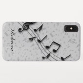 Personalisierte schwarze und graue musikalische Case-Mate iPhone hülle (Rückseite (Horizontal))