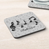 Personalisierte schwarze und graue musikalische getränkeuntersetzer (Linke Seite)