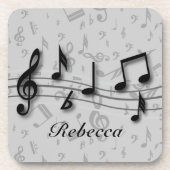 Personalisierte schwarze und graue musikalische getränkeuntersetzer (Vorderseite)