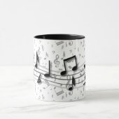 Personalisierte schwarze und graue musikalische tasse (Zentrum)