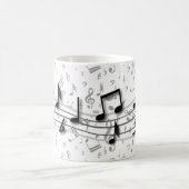Personalisierte schwarze und graue musikalische tasse (Mittel)