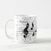 Personalisierte schwarze und graue musikalische tasse (Links)