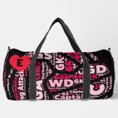 Personalisierte schwarze und rosa Netball-Tasche  Duffle Bag (Vorderseite)