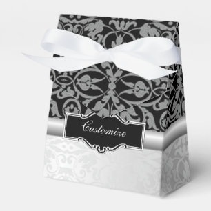 Personalisierte schwarze und silberne Damaskus - G Geschenkschachtel