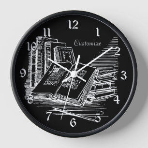 Personalisierte Schwarze und Weiße Akademie Uhr
