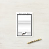 Personalisierte schwarze und weiße LaMancha Milchz Post-it Klebezettel (Auf Schreibtisch)