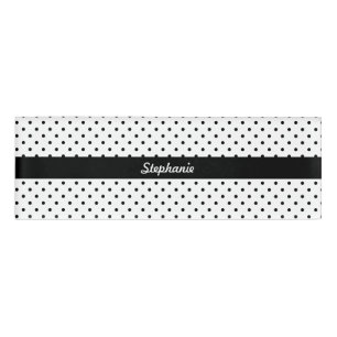 Personalisierte schwarze und weiße Polka-Punkte Namenschild