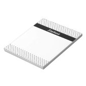 Personalisierte schwarze und weiße Polka-Punkte Notizblock (Rotiert)