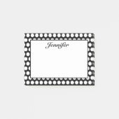 Personalisierte schwarze und weiße Polka-Punkte Post-it Klebezettel (Vorderseite)