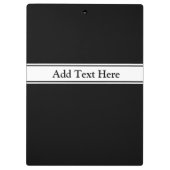 Personalisierte schwarze und weiße Squiggline Klemmbrett (Rückseite)