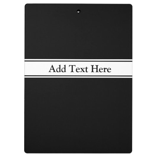 Personalisierte schwarze und weiße Squiggline Klemmbrett (Rückseite)