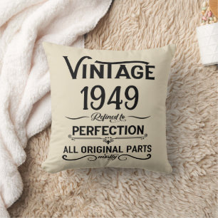 Personalisierte schwarze vintage 75. Geburtstagsfe Kissen