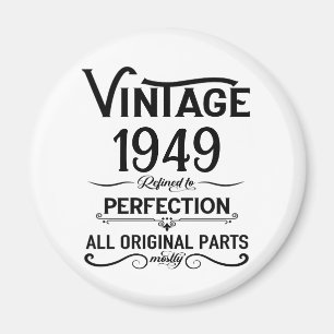 Personalisierte schwarze vintage 75. Geburtstagsfe Magnet