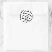 Personalisierte schwarze Volleyballkleber Runder Aufkleber (Tasche)