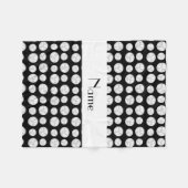 Personalisierte schwarze Volleybalnamensbälle Fleecedecke (Vorderseite (Horizontal))