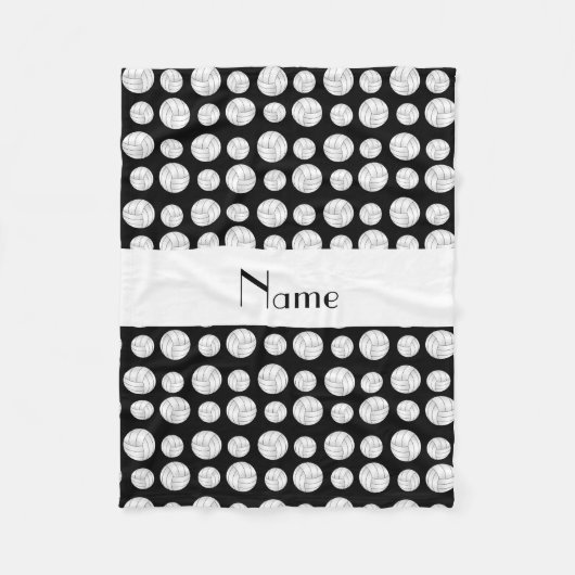 Personalisierte schwarze Volleybalnamensbälle Fleecedecke (Vorderseite)