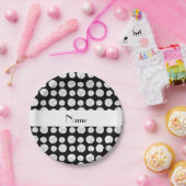 Personalisierte schwarze Volleybalnamensbälle Pappteller (Party)