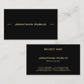 Personalisierte Schwarze Vorlage aus Gold Visitenkarte (Vorne/Hinten)