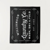 Personalisierte schwarze Wäsche waschen Trockenfal Wandteppich (Vorderseite)