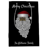 Personalisierte Schwarze Weihnachtsfeiertage Mittlere Geschenktüte (Vorderseite)