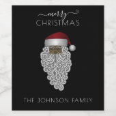 Personalisierte Schwarze Weihnachtsfeiertage Weinetikett (Einzelnes Label)