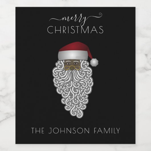 Personalisierte Schwarze Weihnachtsfeiertage Weinetikett (Einzelnes Label)