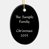 Personalisierte schwarze, weiße keramik ornament (Hinten)