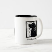 Personalisierte schwarzer HundSpringador Lino Zweifarbige Tasse (VorderseiteRechts)