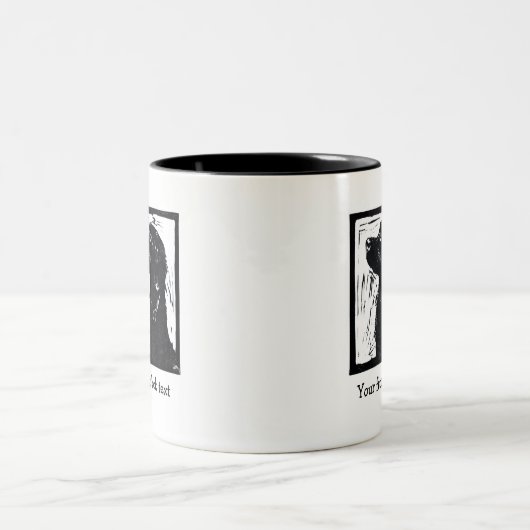 Personalisierte schwarzer HundSpringador Lino Zweifarbige Tasse (Mittel)