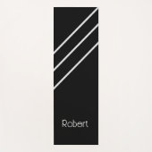 Personalisierte schwarzgraue Streifen Yogamatte (Vorderseite)