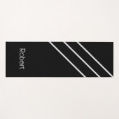 Personalisierte schwarzgraue Streifen Yogamatte (Vorderseite (Horizontal))